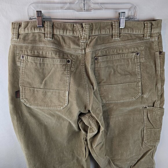 LL Bean Pants Mens 40x30 Beige Tan Corduroy Carpenter Autmncore Fallcore Stretch - Picture 7 of 11